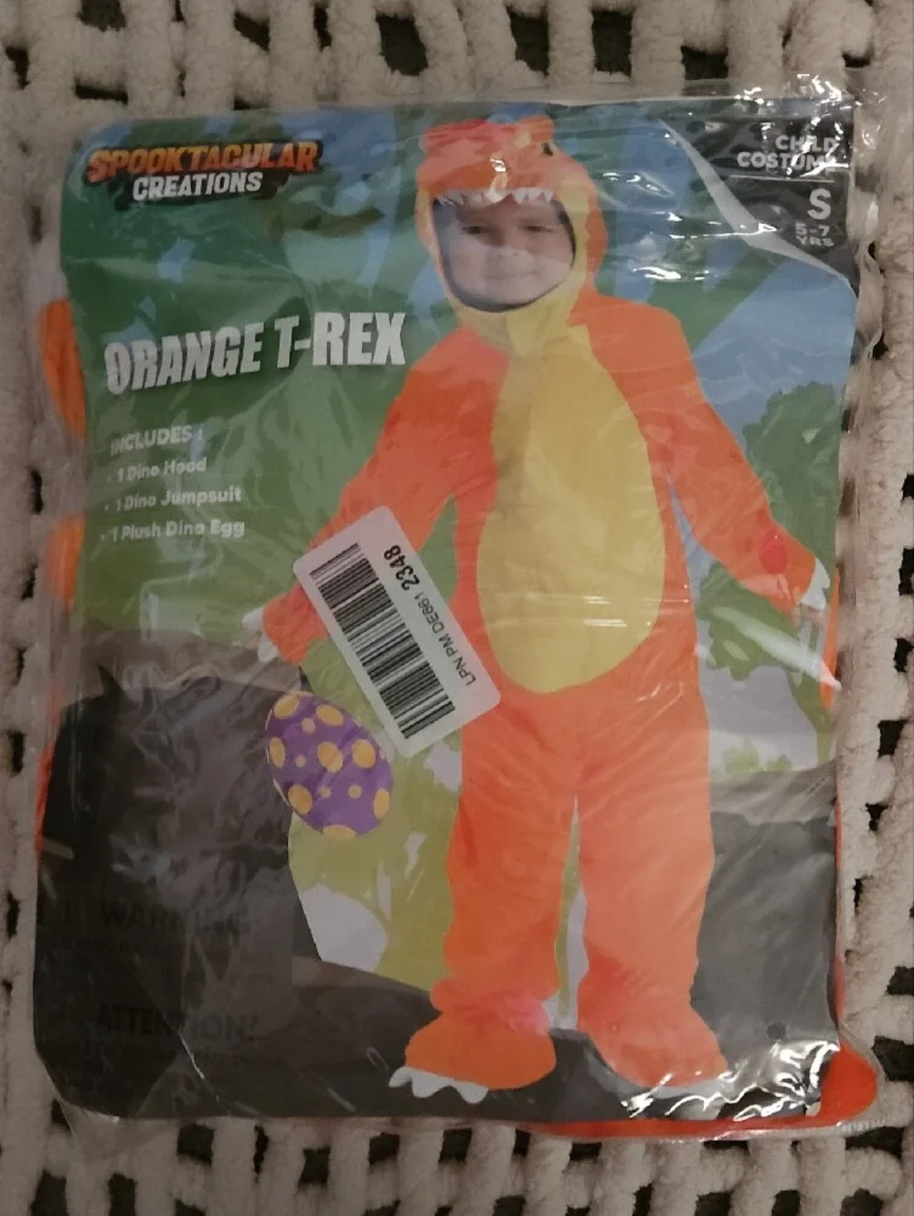 Kids Unisex T-Rex Dinosaur Child Costume Small 5-7 Years